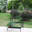 Zhongma 3 Tier Large Heavy Duty Plant Stand with Hanging Plant pot shelf, 35.43 x 33.27 x 78.74, Tall multi layer Plant Holder for Home, Garden, Each Tier: 35.43 L x 10.5W, Easy to Hold Large Plant by GreenHaven Gardens