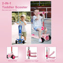 Unbreakable & Never Fall Down 2-in-1 Scooters Kids 3 Wheel Kick Scooter for Boys Girls Ages 3-8, Adjustable Height & Seat, Widened Non-Slip Deck, More Safer for Beginner Toddlers by TinyTreasures Baby Boutique