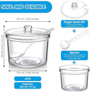 Patelai 4 Pieces Sugar Bowl Acrylic Clear Sugar Bowl with Lid and Salt Spoon Storage Jar with Airtight Lid for Salt, Tea, Spices, Herbs, Condiments(7.1 oz) by CozyNest Decor
