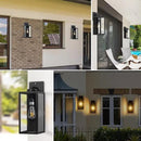 Dusk to Dawn Outdoor Wall Light Fixture, 16" Large Exterior Black Lantern Waterproof, Farmhouse Porch Sconce Lighting, Modern Wall-Mounted Outside Lights for House Garage, Patio Lamp by GreenHaven Gardens