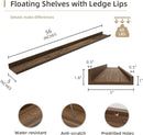 Picture Ledge Shelf, Wood Long Floating Shelves for Wall, Set of 2, 56 inch Picture Ledge Shelves, Photo Ledge Nursery Book Shelves Wall Mounted for Living Room Kids' Room Bedroom, Color Walnut by TinyTreasures Baby Boutique