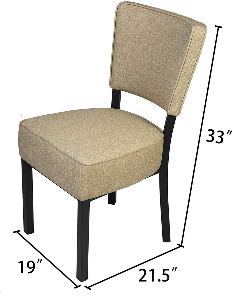 Set of 2 Classic Dining Chair, Modern Style Family Leisure Chair with Stainless Steel Legs, PU Leather Mid Back Side Chair