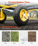 VEVOR 1400 Lbs Steel Garden Cart, Heavy Duty Pullable Garden Wagon Yard Cart, 2 in 1 Outdoor Metal Utility Wagon Yard Trailer with 13" All Terrain Tires, Mesh Removable Sides and 180°Rotating Handle by GreenHaven Gardens