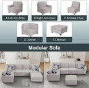 L Lengend Vansen Modular Sectional Sofa U Shaped Couch with Ottoman Modern Reversible Corner Sectional Couch for Living Room (Light Grey, U Shaped Sofa-1) by CozyNest Decor