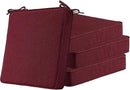 Sunbrella Square Corner Seat Cushions, 19" x 19" x 3", Set of 4, Indoor Outdoor Water Repellent Universal Chair Pads with Ties for Patio Furniture, Garden Dining Chairs, Spectrum Ruby by GreenHaven Gardens