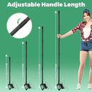 Stirrup Hoe Garden Tool Weed Puller with 76.8Inch Adjustable Stainless Steel Handle, Heavy Duty Hula Hoe and 12 Tines Rake 2 in 1 Gardening Tools Garden Cultivator for Weeding Soil Loosening, Black by GreenHaven Gardens