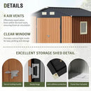 8x6 Ft Storage Shed, Large Outdoor Shed with Floor Base, Window, Lockable Doors, Outside Steel Shed for Garden, Backyard, Lawn, Patio Utility, Tool Storage by GreenHaven Gardens