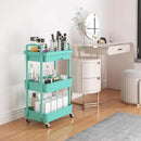 Calmootey 3-Tier Rolling Utility Cart with Drawer,Multifunctional Storage Organizer with Plastic Shelf & Metal Wheel,Storage Cart for Kitchen,Bathroom,Living Room,Office,Green by CozyNest Decor