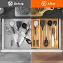 Lifewit Utensil Drawer Organizer, Expendable Cooking Silverware Tray for Kitchen Drawer, Bamboo Adjustable Cutlery Flatware Holder, Spatula Tools and Gadgets Storage Divider, 4 Compartments, Natural by CozyNest Decor