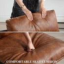DUOMAY Mid-Century Accent Chair Armchair, Comfy PU Leather Leisure Chair Lazy Chair with Brozen Metal Leg for Living Room Bedroom Office Apartment, Brown by CozyNest Decor