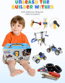 STEM Toys for 5 6 7 8+ Year Old Boy, 10 in 1 Electric Building Toys for Kids Ages 4-8 5-7 6-8, Educational Racing Construction Science Kit for Boys 4-6 8-10, Creative Activities Holiday Birthday Gift by TinyTreasures Baby Boutique