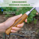 Haliaeetus Garden Trowel with Serrated Edge, 4'' Depth Marks Planting Shovel, V-Shaped Sharp Edge Garden Tool, Stainless Steel with Comfortable Wood Handle for Planting and Weeding by GreenHaven Gardens