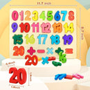 Number Puzzle Wooden Puzzles for Toddlers 1 2 3 4 5 Year Old, Shape Learning Puzzles Toys with Puzzle Board & Number Blocks, Preschool Educational for Girls Boys by TinyTreasures Baby Boutique