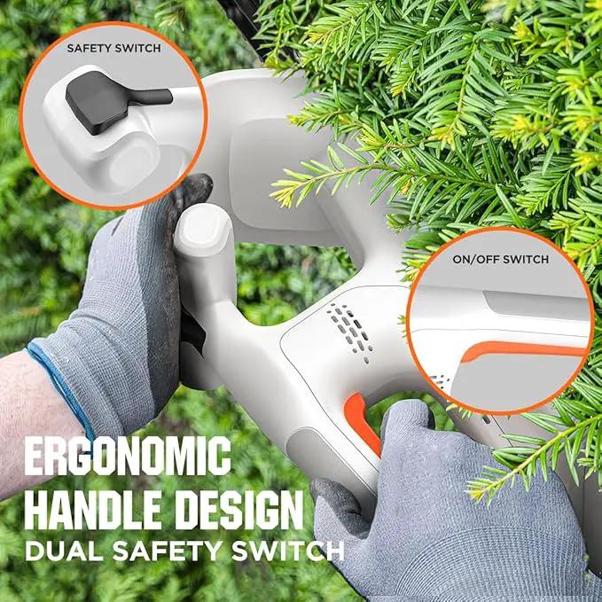 Litheli 20V Cordless Hedge Trimmer 16" (5/8" Cut), Handheld Shrub/Bush Trimmer, Lightweight for Thick Branches & Yard Work,Work with Litheli 20V System (2.5Ah Battery Incl.), photo 4 of 5