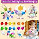 Baby Toys for 6 to 12 Months, Montessori Sensory Bins & Teething Toys, 6 in 1 Stacking Blocks, Rings, Eggs, Spinner, Crab Shape, 27 Pieces, Ages 6-36 Months by TinyTreasures Baby Boutique