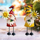 HONGLAND Gnome Metal Yard Art - Metal Gnome Statue -Gnome Outdoor Decorations - Bee and Ladybug Garden Statue- Christmas Holiday Lawn Patio Yard Garden Decor (Set of 2) by CozyNest Decor