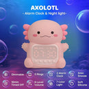 Axolotl Alarm Clock with Night Light for Kids, Rechargeable Silicone Lamp Time to Wake Clock，Cute Animal Tabletop Lamp, Perfect Sleep Companion for Boys Girls by TinyTreasures Baby Boutique