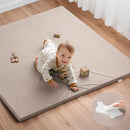 Blissful Diary Vegan Leather Baby Play Mat, 50x50 Thicken Foam Cushioned & Waterproof Playpen Mat for Infants and Toddlers, Stylish and Just Wipe-Clean Playmat for Baby Play on Floor, Taupe by TinyTreasures Baby Boutique