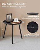AOJEZOR Side Table: End Table for Indoor Use - Small Side Tables for Small Spaces All Matte Black with 3 Legged by CozyNest Decor