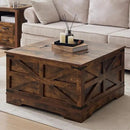 Coffee Table with Storage, Rustic Brown Square Coffee Tables for Living Room, Lift top Coffee Table with Large Hidden Compartment, Smart Cocktail Tables with Flip Top Lids for Home Office by CozyNest Decor