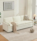 Tbfit Modern Couch Sofa, 89" Cloud Couch w/Pillows, Pocketed Spring Seat, Comfy 3-Seater Plush Foam Cushions, Chenille Fabric Removable Covers, Soft Upholstered Living Room Furniture Apartment, Beige by CozyNest Decor