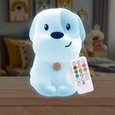Lumipets Remote Control Silicone Night Light for Kids - Puppy Design with 9 Soft Colors & Sleep Timer - Rechargeable, Battery-Operated Lamp for Bedroom | Baby Nursery, Toddler, Girls, Boys by TinyTreasures Baby Boutique