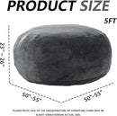 5FT，Big Bean Bag Chairs for Adults，Large beanbag with Filler Included，Memory Foam Material，Easy to Clean and Washable Corduroy Fabric，Suitable for Living Room and Bedroom (Dark Gray, 5 Foot) by CozyNest Decor