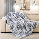 Latepis Faux Fur Throw Blanket for Couch, Soft Luxury Faux Fur Bubble Blanket for Sofa and Bedroom, Plush Thick Warm Cozy Fluffy Blanket for All Seasons, 50” x 60”, Tie-dye Blue by CozyNest Decor