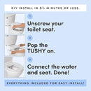 TUSHY Classic 3.0 Bidet Seat Attachment - A Non-Electric Self Cleaning Water Sprayer with Adjustable Water Pressure Nozzle, Angle Control & Easy Home Installation (Biscuit/Platinum) by CozyNest Decor