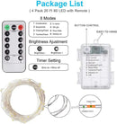 Homemory 4 Pack 20 Ft 60 LED Fairy Lights Battery Operated String Lights with Remote Waterproof 8 Modes Firefly Twinkle Christmas Lights for Party Bedroom Wedding Decorations(Cool White) by GreenHaven Gardens