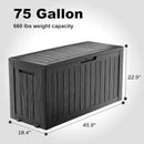 DRATO 75 Gallon Deck Box, Waterproof Resin Large Outdoor Storgae Box for Patio Furniture, Patio Cushions, Gardening Tools, Pool and Sports Supplies, Lockable by CozyNest Decor