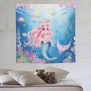 HZOHNAGO Mermaid Girls Tapestry Watercolor Mermaid Princess Pattern Printed Wall Tapestry Wall Hanging for Bedroom Living Room Dorm 60" W x 60" H by CozyNest Decor