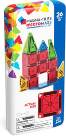 MAGNA-TILES microMAGS 26-Piece Travel Magnetic Construction Set – Bold Colors, The Original Magnetic Building Brand by TinyTreasures Baby Boutique
