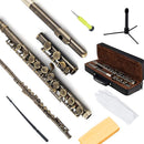 EASTROCK Closed Hole Flutes C 16 Key for Beginner, Kids, Student -Antique Flute with Case Stand and Cleaning kit by TinyTreasures Baby Boutique