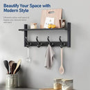 Tatub 20" Rustic Coat Rack Wall Mount with Shelf, Wall Hooks with Shelf, Heavy Duty Entryway Organizer Hangers for Hanging, Hat, Bag, Jacket for Bathroom, Living Room, Bedroom, Black by CozyNest Decor