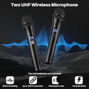 Karaoke Machine, Portable Bluetooth Speaker with 2 Wireless Karaoke Microphones, Karaoke Machine for Adults Kids with Subwoofer, LED Light Support TWS/FM/USB/AUX for Home Party Outdoor by TinyTreasures Baby Boutique