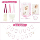 Pink One Silly Goose 1st Birthday Photo Banner Garland from Newborn to 12 Months Paper Photo Banner with Gradient Pink Ribbon for Monthly Milestones Baby Girl First Birthday Party Decorations Supplies by TinyTreasures Baby Boutique