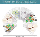Oubonun Lazy Susan Organizers Set of 6, 11.6’’ x 10.2’’ x 4.1’' Plastic Transparent Kitchen Cabinet Storage Bins with Handle, 4.1" Deep Container, 1/8 Wedge - Food Safe, without BPA by CozyNest Decor