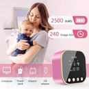 Double Electric Breast Pump Strong Suction, Portable Breast Pump Electric Breastfeeding Pump, Rechargeable Milk Pump with 4 Modes & 9 Levels, Low Noise, Anti-Backflow & LED Display, 24mm Flange, Pink by TinyTreasures Baby Boutique
