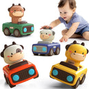 iPlay, iLearn Press to Go Car Toys for Toddlers 1-3, Baby Animal Racing Cars, Infant Play Vehicle Set, Baby Push Go Friction Car Toys for 6-9-12-18 Months, 1st Birthday Gifts for 1-2 Years Old Boys by TinyTreasures Baby Boutique
