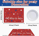 Memorial Day Placemat Set of 6 Patriotic Freedom Stars Place Mats 4th of July Veterans Plastic Table Mats Independence Day Holiday Table Placemats for Indoor Outdoor Party Dining by CozyNest Decor