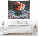 Houselerax Japanese Koi Fish Tapestries, Yin Yang Big Wave Cherry Blossom Tapestry Wall Hanging for Bedroom Living Room Office Decor 60"x50" by CozyNest Decor