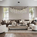 Modern Black Rectangle Crystal Tree Branch Chandelier, 55" 16-Light K9 Crystal Chandeliers for Dining Room, Rectangular Dining Room Chandelier Over Table,for High Ceiling,Kitchen by CozyNest Decor