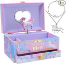 Jewelkeeper Unicorn Musical Jewelry Box for Little Girls - Kids Jewelry Box with Pullout Drawer - Music Jewellery Box with Necklace and Bracelet - Gift Set for Kids - Children's Jewellery Storage Case by TinyTreasures Baby Boutique