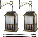 Solar Lanterns Outdoor Waterproof, 3D Star Lantern Light with Flashing Mode, Solar & USB C Charging, Metal Hanging Lantern for Wall Landscape Yard Patio Garden Driveway, RGB Light 2 Pack by GreenHaven Gardens