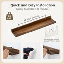 Picture Ledge Wall Shelves 24 inch Width Set of 2, Solid Pine Wood Rustic Floating Ledge Shelves for Wall for Kids' Room Bedroom Kitchen Bathroom Living Room Nursery Display Wall Decor, Walnut by CozyNest Decor