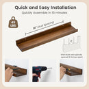 Picture Ledge Wall Shelves 24 inch Width Set of 2, Solid Pine Wood Rustic Floating Ledge Shelves for Wall for Kids' Room Bedroom Kitchen Bathroom Living Room Nursery Display Wall Decor, Walnut by TinyTreasures Baby Boutique