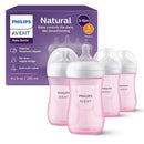 Philips Avent Natural Baby Bottles with Natural Response Nipples (Medium Flow, Flow 3), 9oz, Pink, 4-Pack, SCY903/14 by TinyTreasures Baby Boutique