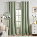MIULEE Linen Texture Curtains for Bedroom Solid 100% Blackout Thermal Insulated Sage Green Curtains Grommet Room Darkening Drapes for Living Room Nursery 52x120 Inch (2 Panels) by TinyTreasures Baby Boutique