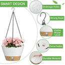 ZMTECH Hanging Planters for Indoor Plants Set of 2 Self Watering Hanging Pots Hanging Baskets Hanging Flower Pots for Outdoor Hanging Plants(8 Inch, White) by GreenHaven Gardens